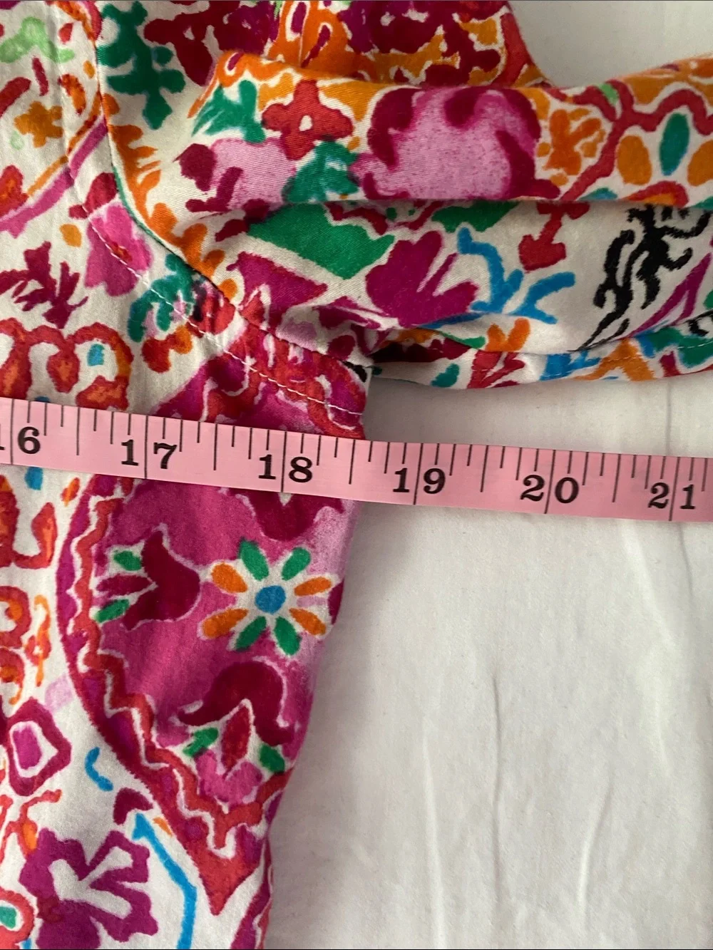 Ralph Lauren Floral-Paisley Button Shirt in Pink, Orange & Green - Picture 6 of 7